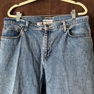 Jones Sport Womens Jeans Size 14 Light Wash Stretch Denim Straight Leg Casual
